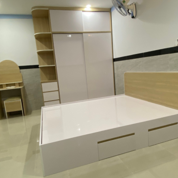 GIƯỜNG NHỰA CÓ  2 HỘC KÉO 1.6M X 2M