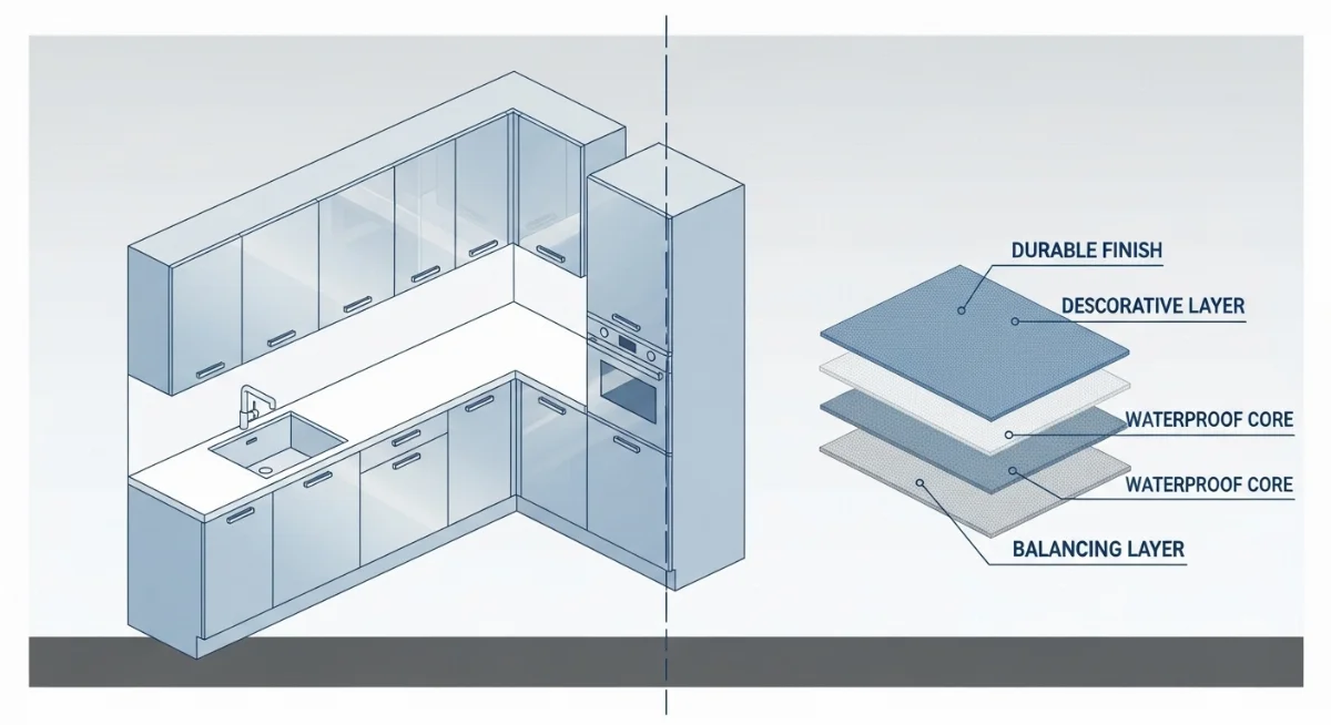Tủ bếp nhựa bền đẹp chống mối mọt hiệu quả