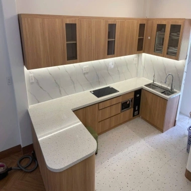 TỦ BẾP NHỰA PICOMAT CÁNH MELAMINE CHỐNG XƯỚC