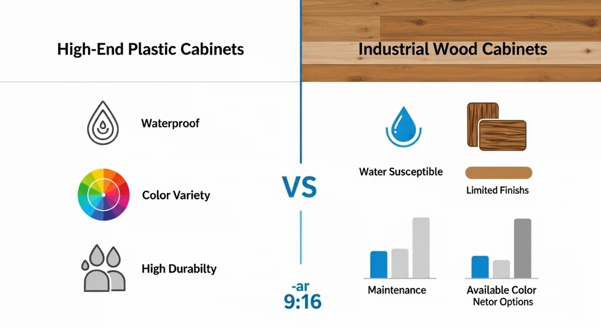 thiết kế tủ bếp nhựa cao cấp với màu sắc hiện đại và công năng