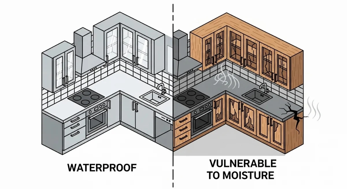 Bảng so sánh chi tiết độ bền vật liệu tủ bếp