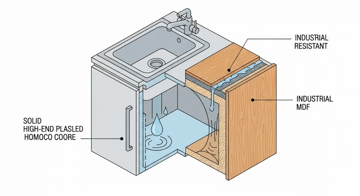 Tủ bếp nhựa chống nước, bền đẹp, dễ dàng vệ sinh sau khi nấu ăn