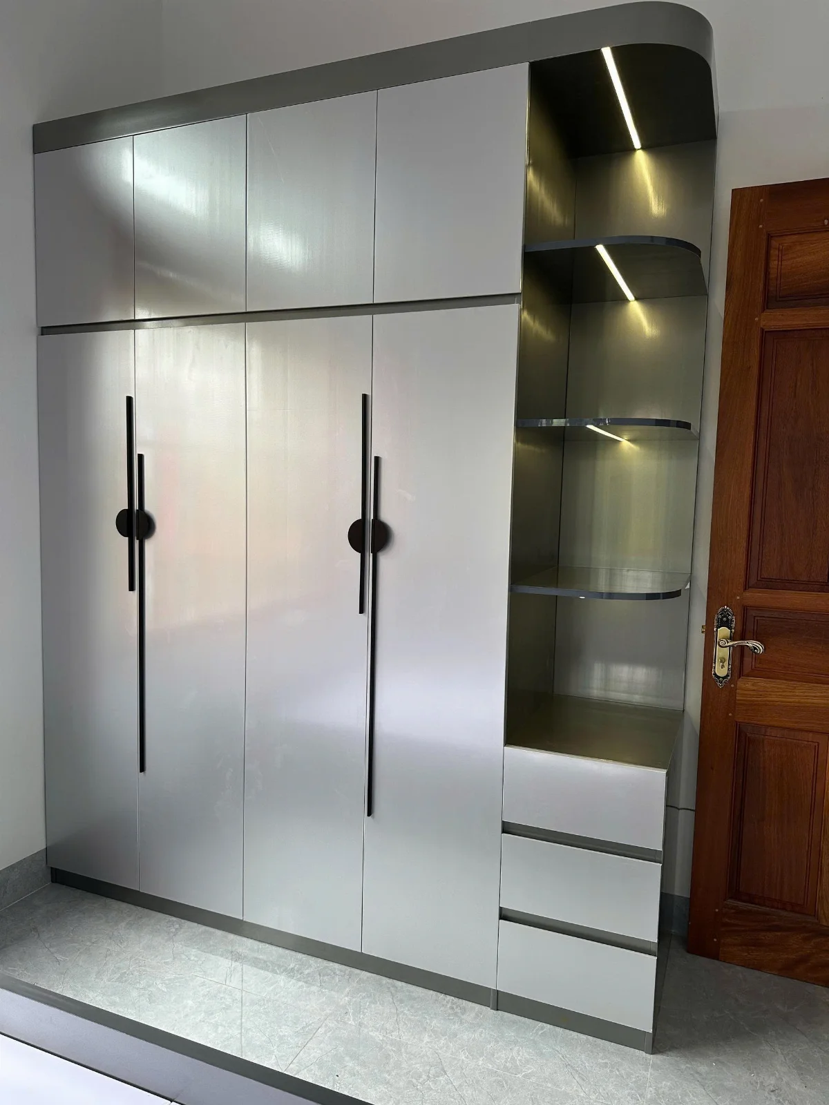 phụ kiện ray trượt tủ áo cánh lùa - hình minh họa 4
