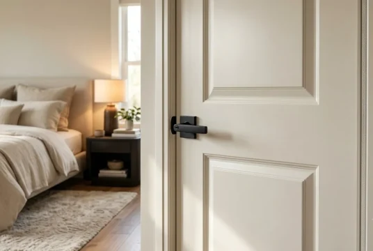 Cửa nhựa composite phòng ngủ cách âm chống ồn êm ái sang trọng