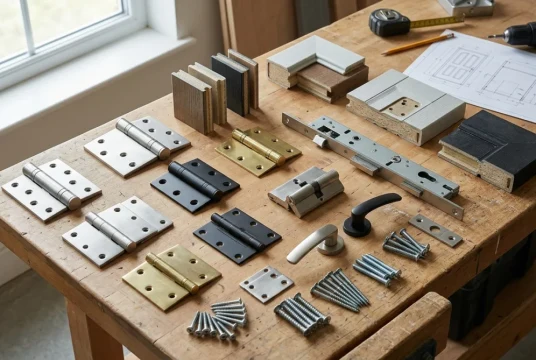 Kinh nghiệm chọn phụ kiện khóa bản lề cho cửa nhựa composite bền bỉ không xệ cánh