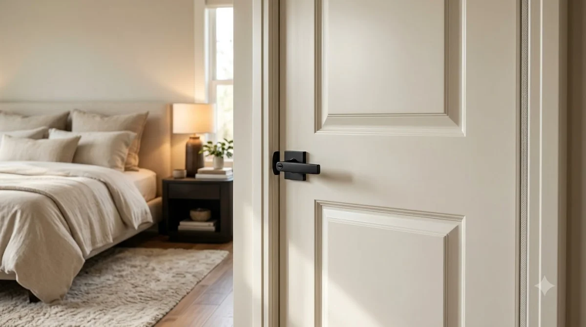 Toàn cảnh cửa nhựa composite phòng ngủ cách âm chống ồn êm ái sang trọng