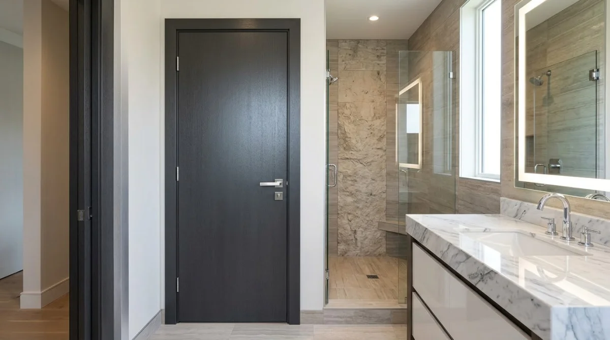 Toàn cảnh cửa nhựa composite nhà vệ sinh toilet chống nước tuyệt đối không cong vênh