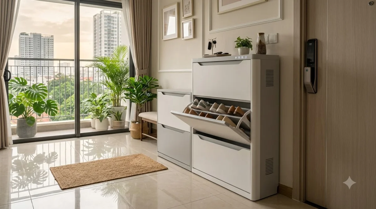 Tủ Giày Nhựa Thông Minh Cánh Lật Là Gì? Vì Sao Lại Được Ưa Chuộng? Cận cảnh chi tiết tủ giày nhựa thông minh cánh lật chống ẩm mốc khử mùi hôi hiệu quả – tủ Giày Nhựa Thông Minh Cánh Lật Là Gì? Vì Sao Lại Được Ưa Chuộng?